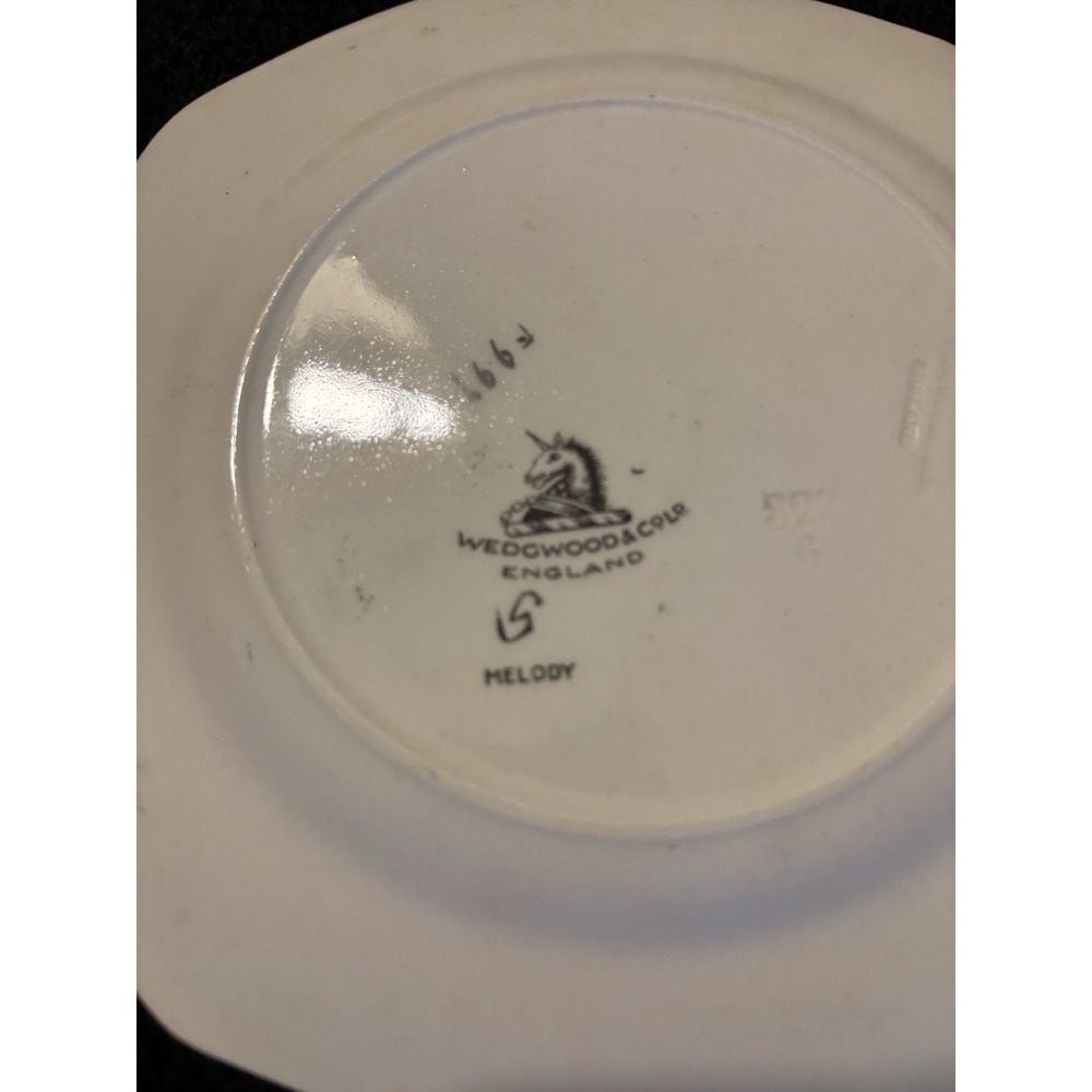 Wedgewood Melody Blue Art Deco Octagonal Side Plate Set Of 4 - Picture 5 of 5